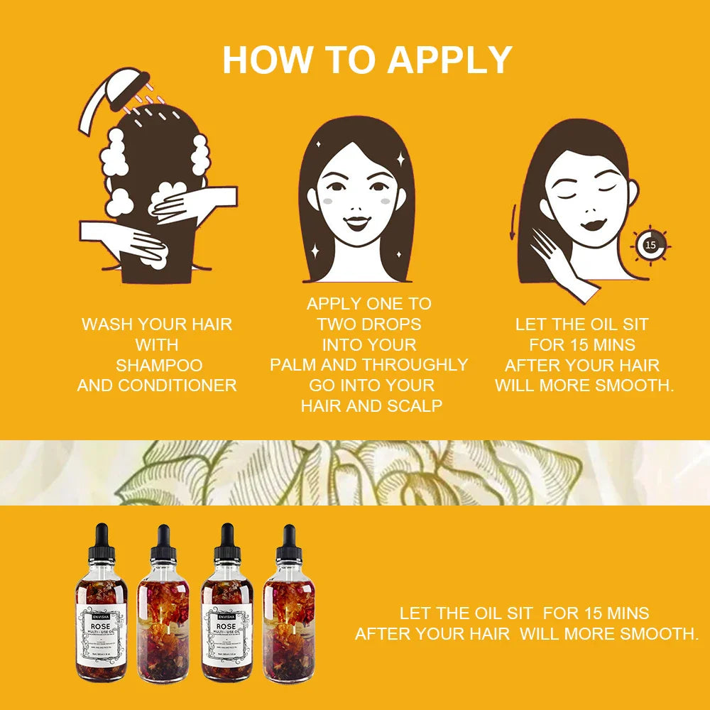 Natural Rose Oil Anti Aging Wrinkle Body Hair Moisturizer Moisturizing Skin