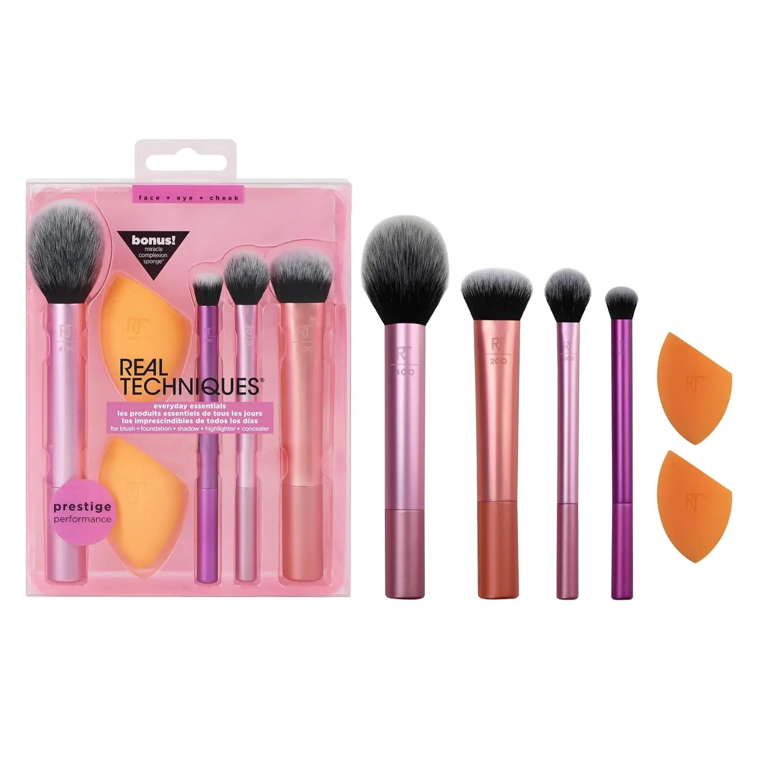 Makeup Brush Set with Sponges for Foundation, Blush Eyeshadow