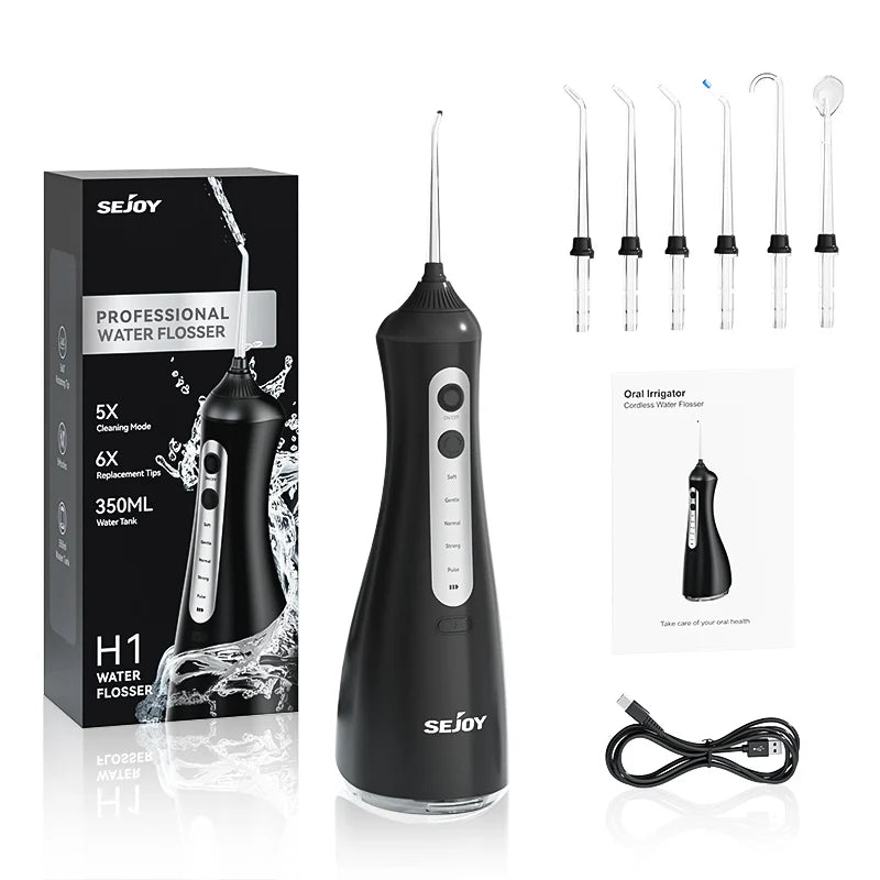 Sejoy Electric Oral Irrigator Water Dental Flosser Pick for Teeth Cordless