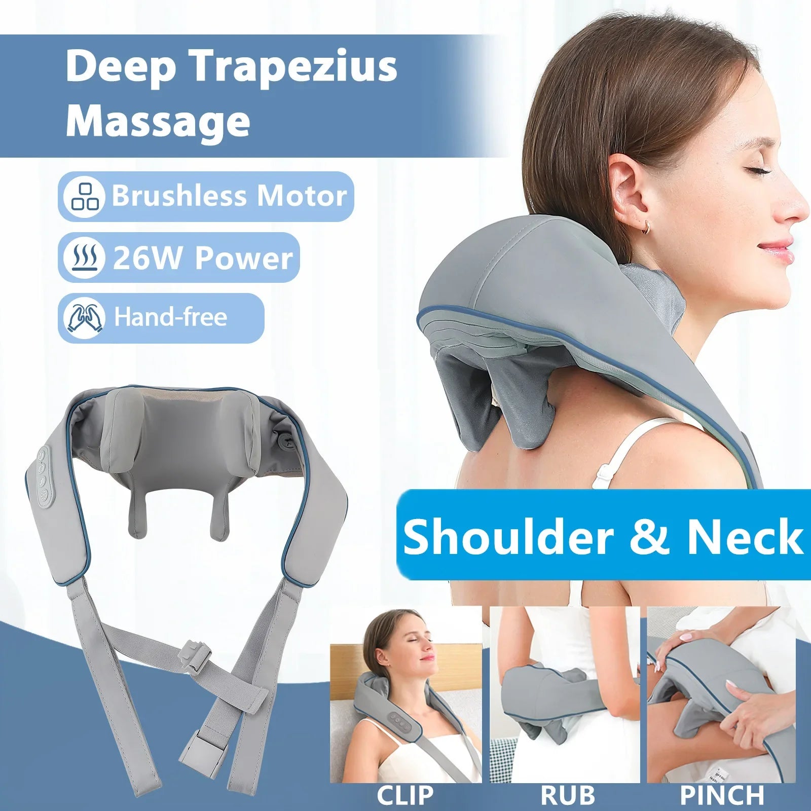 Foreverlily Neck And Shoulder Massager Wireless Shoulder Back Kneading