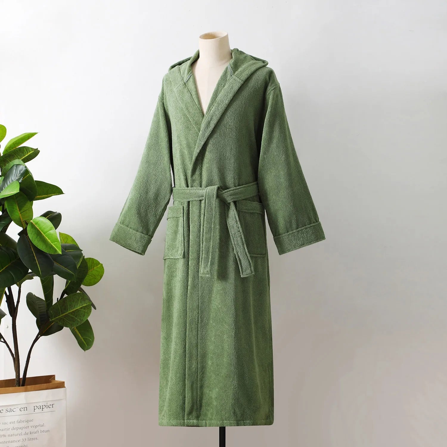 100% Cotton Towel Kimono Robes Women New Arrived Hooded Nightgown