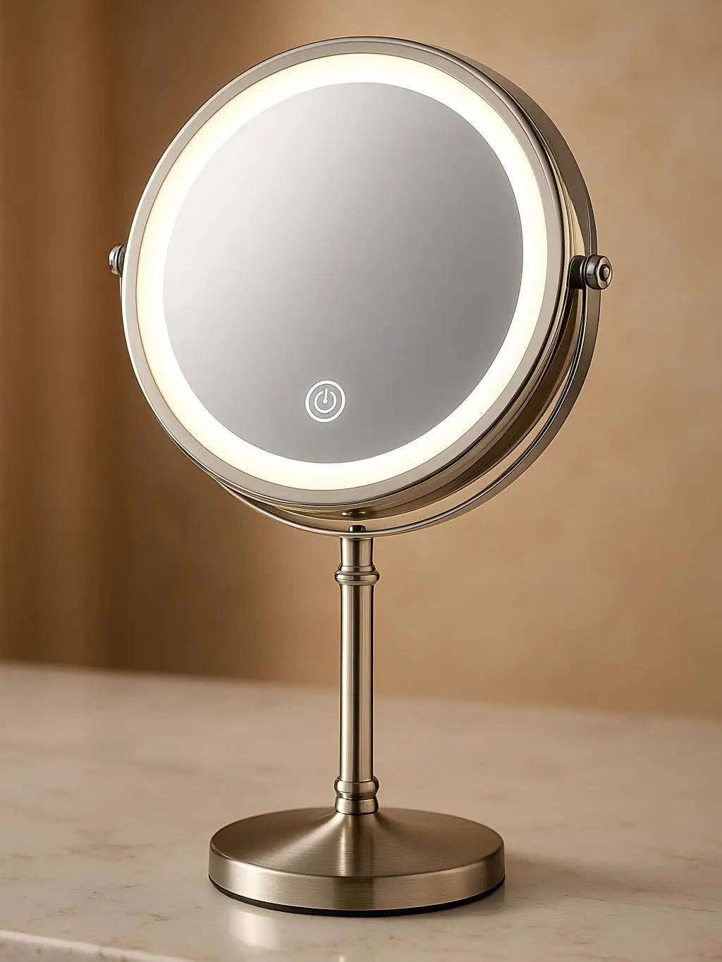 Gold Makeup Mirror With Light USB Charging Magnifying Vanity Mirror