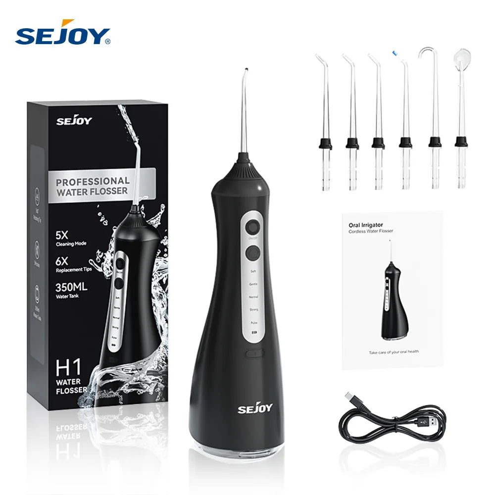 Sejoy Electric Oral Irrigator Water Dental Flosser Pick for Teeth Cordless
