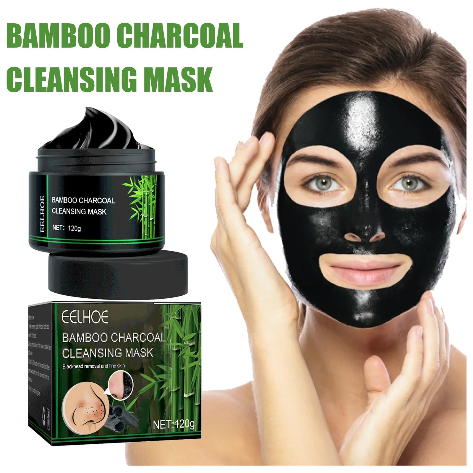 Bamboo Charcoal Cleansing Mask Blackhead Acne Mud Mask