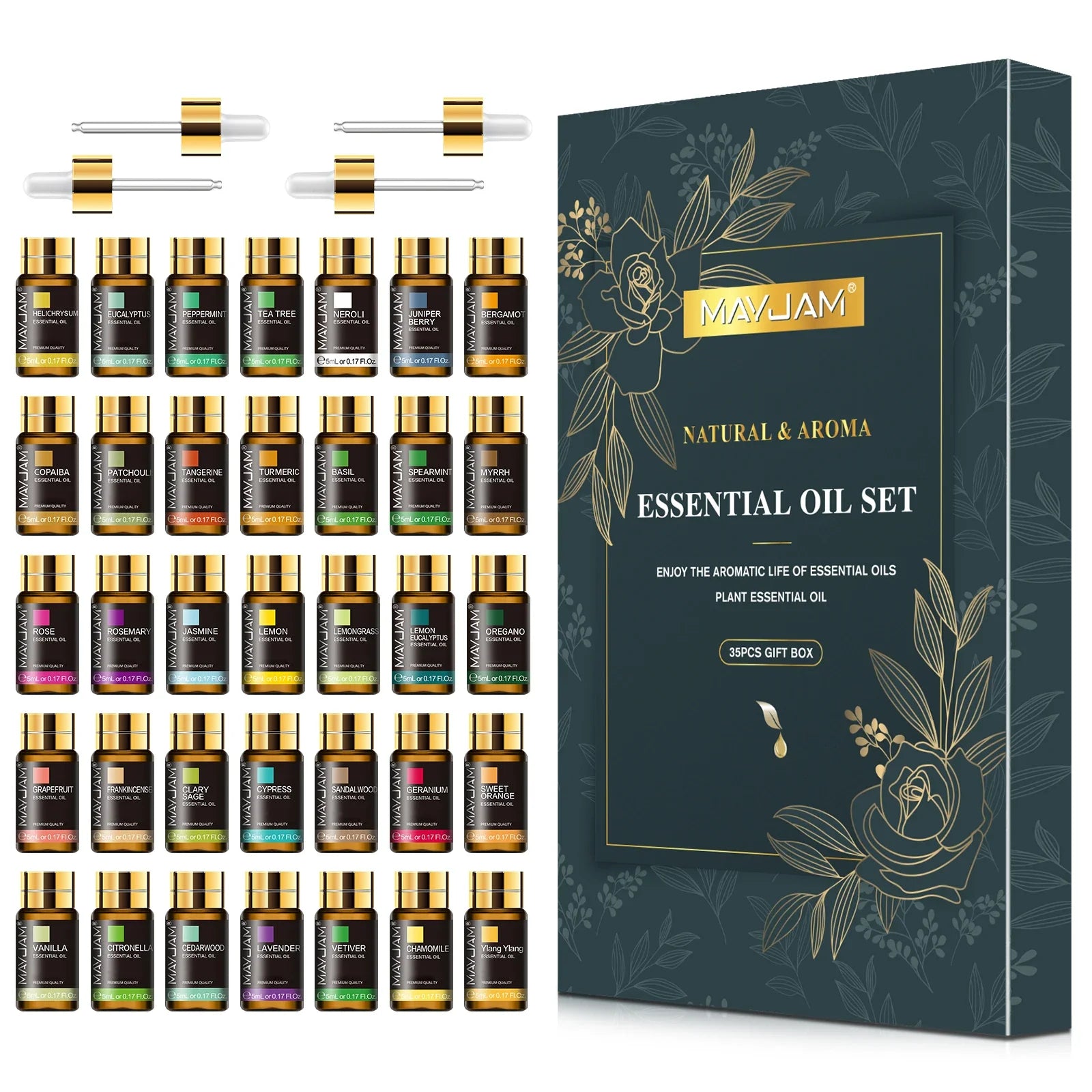 MAYJAM Essential Oils Kit 20PCS 35PCS Lavender Jasmine Vanilla