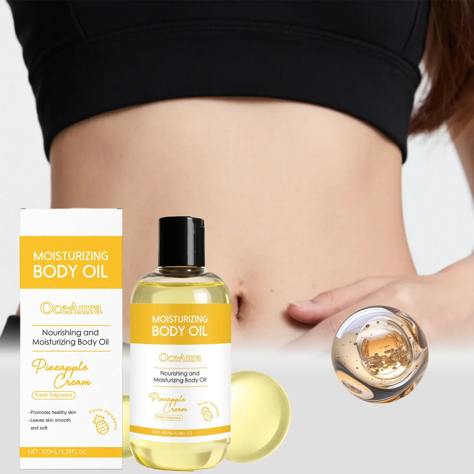 Pineapple Cream Body Oil Tropical Hydrating Dry Skin Treatment