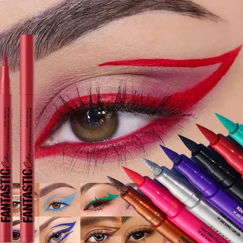 Matte Dark Red Eye Liner Makeup White Liquid Eyeliner Quick-Drying Pencil