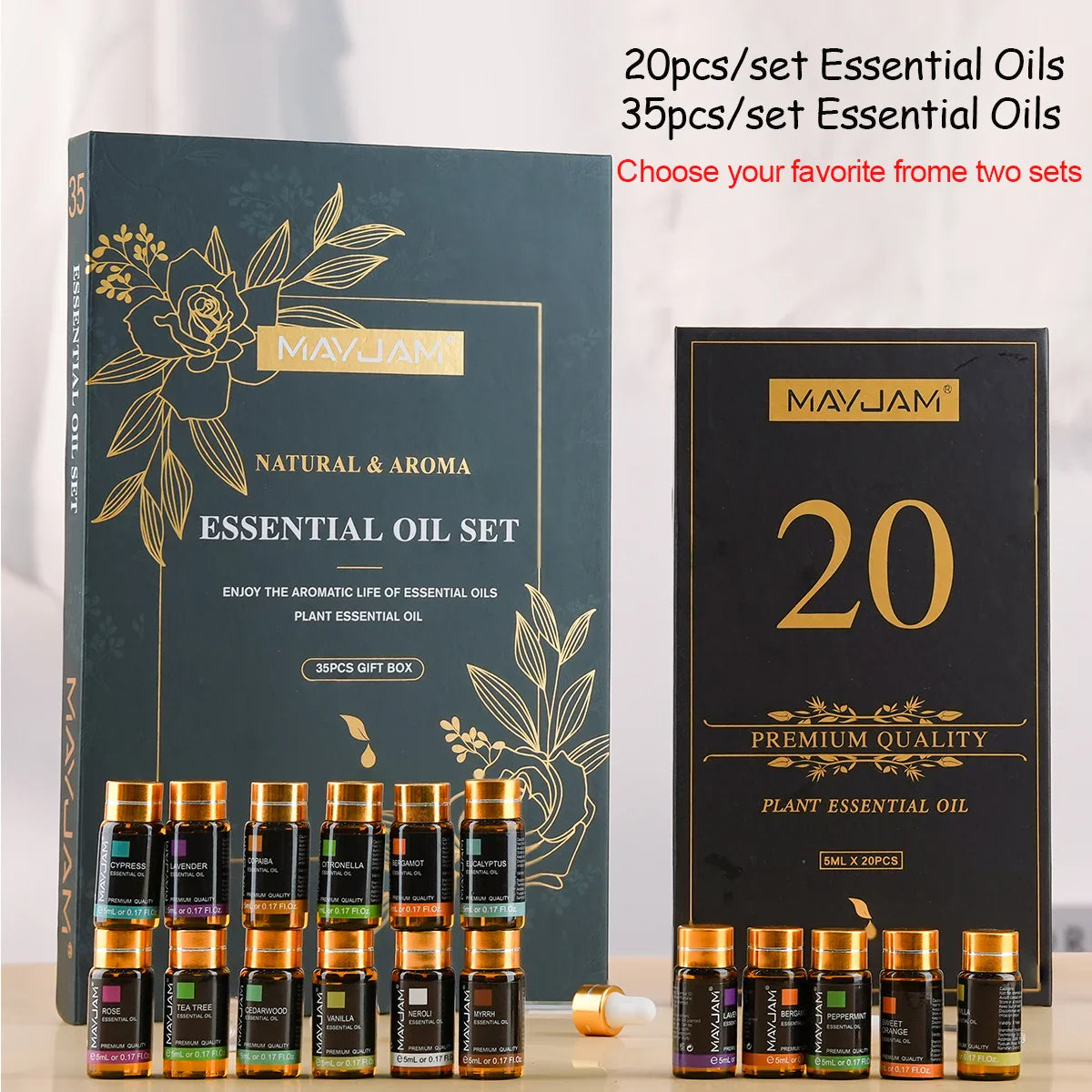 MAYJAM Essential Oils Kit 20PCS 35PCS Lavender Jasmine Vanilla