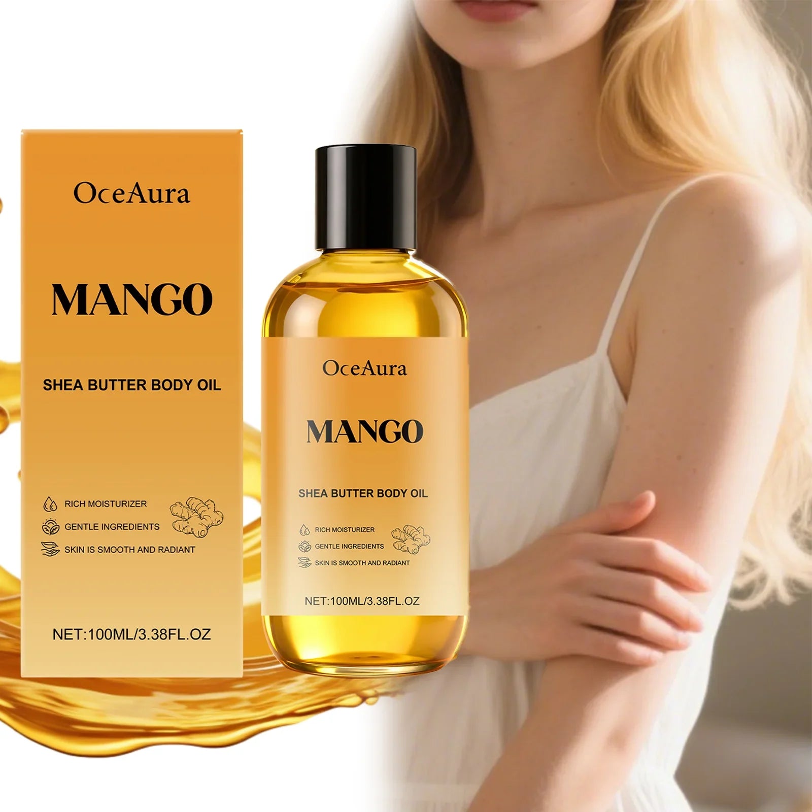 Luxury Mango & Shea Body Oil for Dry Skin Deep Nourishing Moisturize